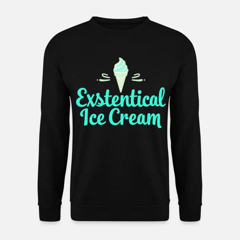 Existenzielle Eiscreme Lustiger Spruch Eis Waffel - Unisex Pullover - Schwarz