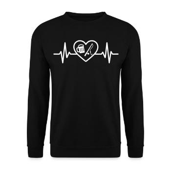 Heart Peach Beer - Unisex Pullover - Schwarz - Vorne - Alina (178cm) & Michal (187cm)