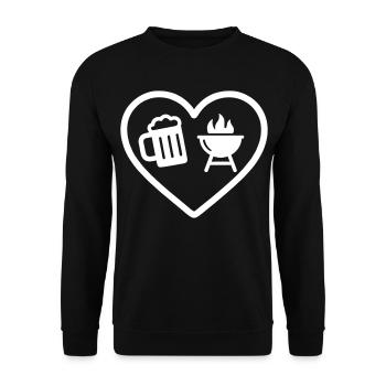 Barbecue à la bière de cœur - Sweat-shirt Unisexe - noir - Devant - Alina (178cm) & Michal (187cm)