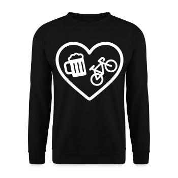 Heart Bike Beer - Unisex Sweatshirt - black - Front - Alina (178cm) & Michal (187cm)
