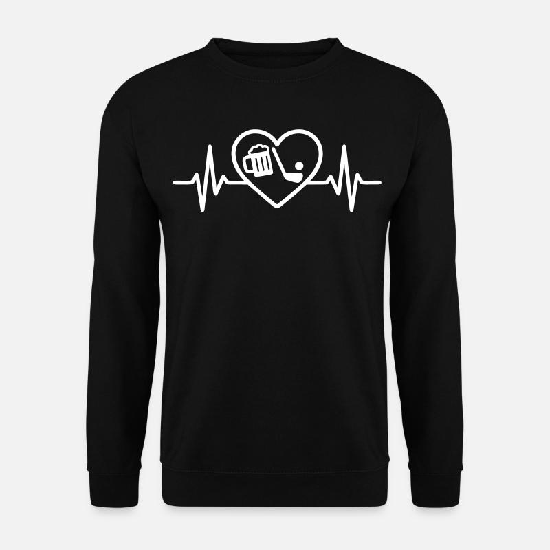 Heart Golf Bier - Unisex Pullover - Schwarz