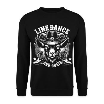 Line Dance Goats Cowboys - Unisex Sweatshirt - black - Front - Alina (178cm) & Michal (187cm)