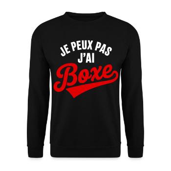 Je Peux Pas J’ai Boxe Humour Sport Combat - Sweat-shirt Unisexe - noir - Devant - Alina (178cm) & Michal (187cm)