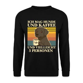 I Like Dogs & Coffee Funny Dog Coffee Animal - Unisex Sweatshirt - black - Front - Alina (178cm) & Michal (187cm)