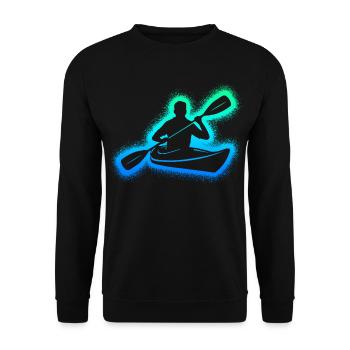 Kanu Paddelboot Kinder Jungen Herren Kajak - Unisex Pullover - Schwarz - Vorne - Alina (178cm) & Michal (187cm)