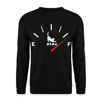 Humour drôle de chat avec jauge de carburant Gamon de chaton - Sweat-shirt Unisexe - noir - Devant - Alina (178cm) & Michal (187cm)