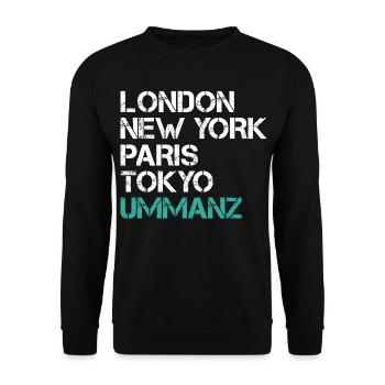 Vacances en mer Baltique LONDRES NEW YORK PARIS TOKYO Drôle - Sweat-shirt Unisexe - noir - Devant - Alina (178cm) & Michal (187cm)