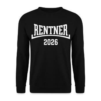 Retirees 2026 (Annuity / Retirement / Concave / White) - Unisex Sweatshirt - black - Front - Alina (178cm) & Michal (187cm)