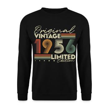 Original 1956 Vintage Vintage Anniversaire Rétro - Sweat-shirt Unisexe - noir - Devant - Alina (178cm) & Michal (187cm)