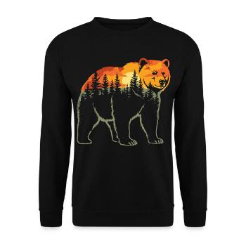 Ours, Forêt, Nature, Nature sauvage, Extérieur, Animal - Sweat-shirt Unisexe - noir - Devant - Alina (178cm) & Michal (187cm)