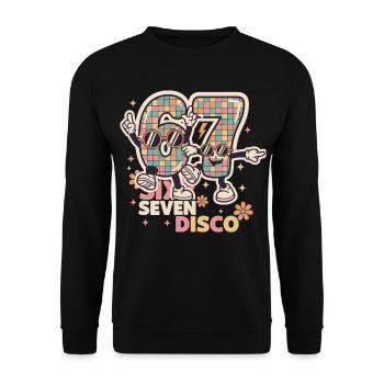 67 Six Seven Drôle Italie Disco Ball Rétro - Sweat-shirt Unisexe - noir - Devant - Alina (178cm) & Michal (187cm)