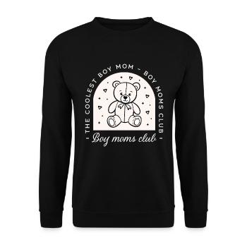 Boy Mom Club lustig – die coolste Muttergruppe - Unisex Pullover - Schwarz - Vorne - Alina (178cm) & Michal (187cm)