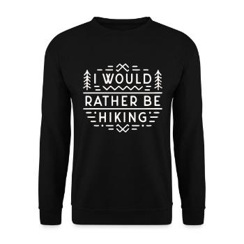 Wanderer, lustig, sarkastisch, ich würde lieber wandern - Unisex Pullover - Schwarz - Vorne - Alina (178cm) & Michal (187cm)