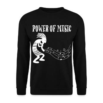 Tribal Musician (White) - Unisex Sweatshirt - black - Front - Alina (178cm) & Michal (187cm)