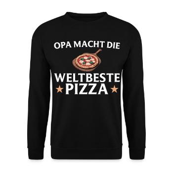 Pizza baker - Grandpa makes the world's best pizza - Unisex Sweatshirt - black - Front - Alina (178cm) & Michal (187cm)