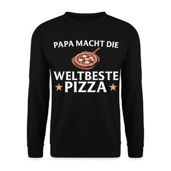 Pizza Baker - Dad makes the world's best pizza - Unisex Sweatshirt - black - Front - Alina (178cm) & Michal (187cm)