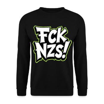 FCK NZS Statement against Racism - Unisex Sweatshirt - black - Front - Alina (178cm) & Michal (187cm)