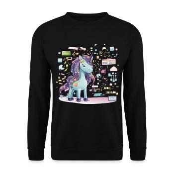 Illustration de sorts de la technologie licorne - Sweat-shirt Unisexe - noir - Devant - Alina (178cm) & Michal (187cm)