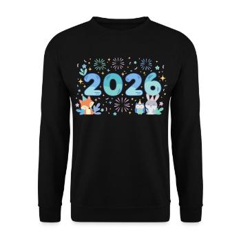 2026 New Year's Eve Celebration Design - Unisex Sweatshirt - black - Front - Alina (178cm) & Michal (187cm)