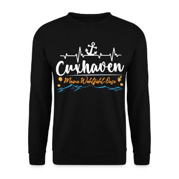 CUXHAVEN MEINE WOHLFÜHL OASE Lustiges - Unisex Pullover - Schwarz - Vorne - Alina (178cm) & Michal (187cm)
