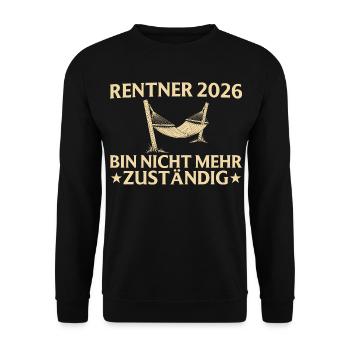 Pensioner 2026 deckchair - No longer responsible - Unisex Sweatshirt - black - Front - Alina (178cm) & Michal (187cm)