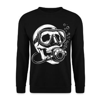 Taucher Design - Scuba Diver - Unisex Sweatshirt - black - Front - Alina (178cm) & Michal (187cm)
