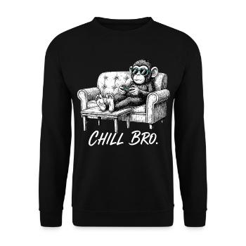 Chill Bro Monkey With Sunglasses Gamer Funny Gesch - Unisex Sweatshirt - black - Front - Alina (178cm) & Michal (187cm)