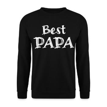 Best Papa Typography White on Black - Unisex Sweatshirt - black - Front - Alina (178cm) & Michal (187cm)