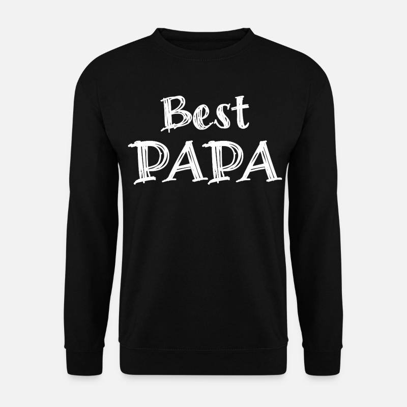 Best Papa Typography White on Black - Unisex Sweatshirt - black