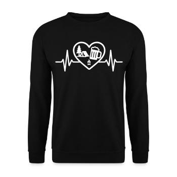 Heart Camping Beer - Unisex Sweatshirt - black - Front - Alina (178cm) & Michal (187cm)