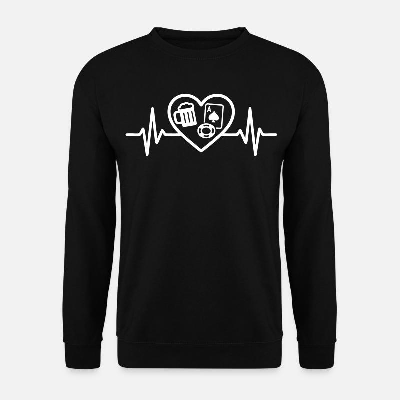 Heart Poker Bier - Unisex Pullover - Schwarz