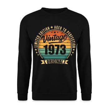 Vintage 1973 Anniversary Limited Edition 1973 - Unisex Sweatshirt - black - Front - Alina (178cm) & Michal (187cm)