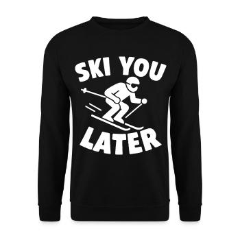 Ski You Later – Skier Spruch - Unisex Pullover - Schwarz - Vorne - Alina (178cm) & Michal (187cm)