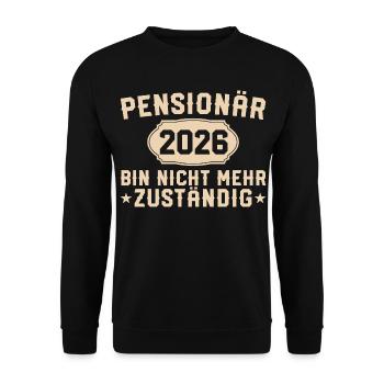Retraité 2026 Non responsable - Sweat-shirt Unisexe - noir - Devant - Alina (178cm) & Michal (187cm)