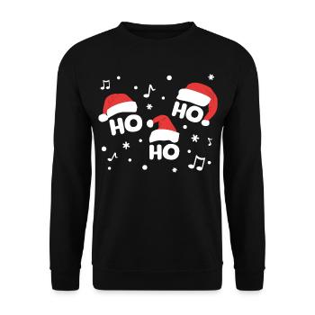 HO HO HO - Chapeaux de Noël avec notes de musique - Musique - Sweat-shirt Unisexe - noir - Devant - Alina (178cm) & Michal (187cm)