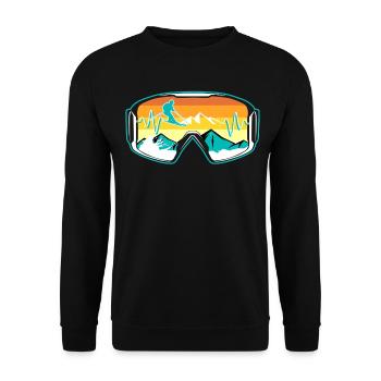 Skier's Goggles - Unisex Sweatshirt - black - Front - Alina (178cm) & Michal (187cm)