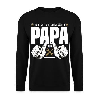 Legendärer Papa - Unisex Pullover - Schwarz - Vorne - Alina (178cm) & Michal (187cm)