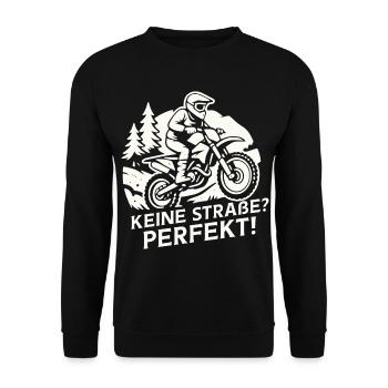 Moto tout-terrain – Pas de route ? Parfait - Sweat-shirt Unisexe - noir - Devant - Alina (178cm) & Michal (187cm)