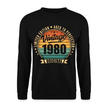 Limitierte Jubiläumsausgabe von 1980 - Unisex Pullover - Schwarz - Vorne - Alina (178cm) & Michal (187cm)