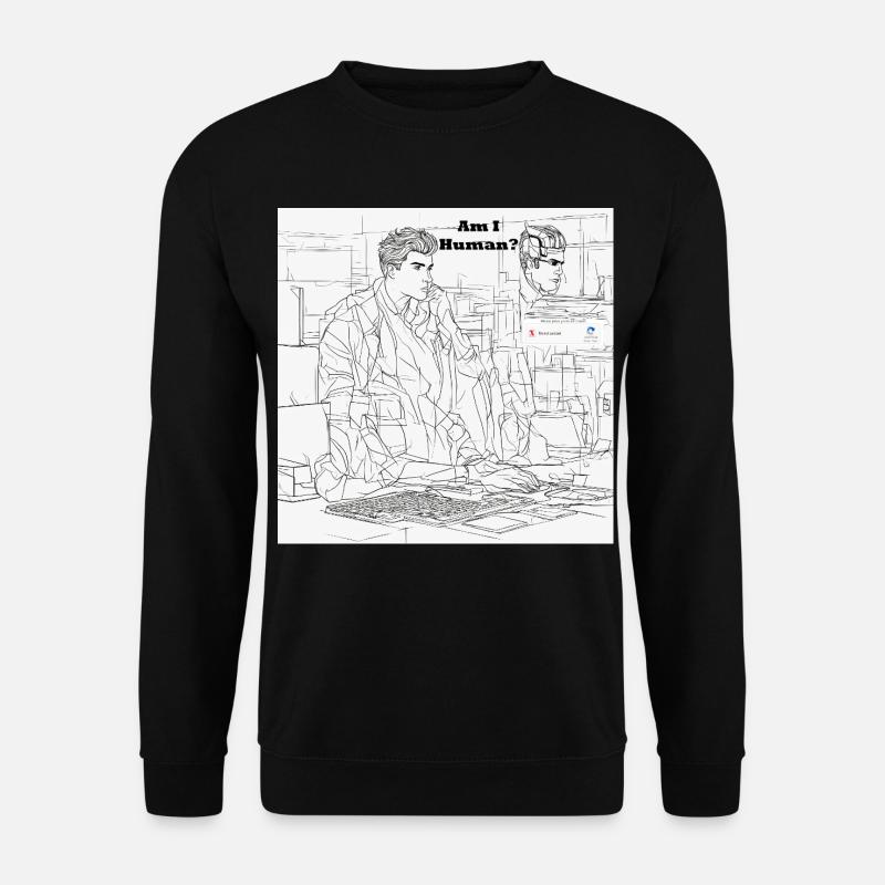 Mensch oder Roboter - Unisex Pullover - Schwarz