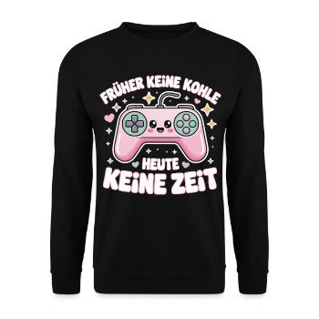 Motif de slogan rétro GamePad Design - Sweat-shirt Unisexe - noir - Devant - Alina (178cm) & Michal (187cm)