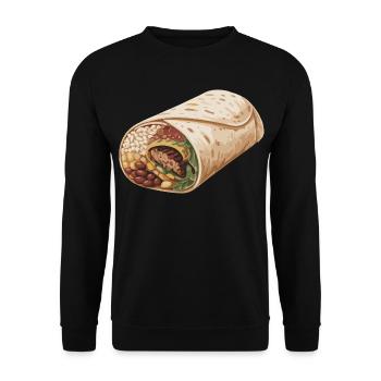 Burrito Wrap Illustration - Unisex Sweatshirt - black - Front - Alina (178cm) & Michal (187cm)