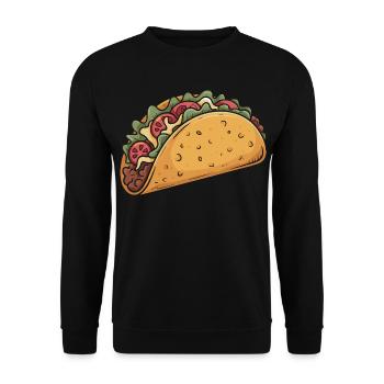 Cartoon Taco Fiesta - Unisex Pullover - Schwarz - Vorne - Alina (178cm) & Michal (187cm)