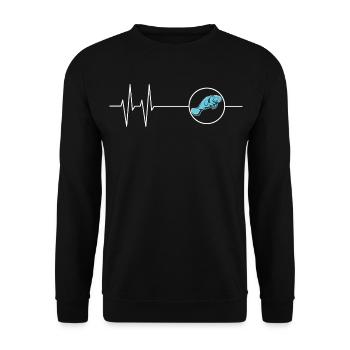 Dugong Mamatee Heartbeat - Unisex Sweatshirt - black - Front - Alina (178cm) & Michal (187cm)