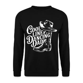 LineDance Dad Cowboy Style - Unisex Sweatshirt - black - Front - Alina (178cm) & Michal (187cm)