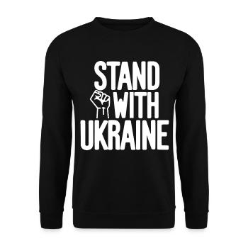 Stand With Ukraine Solidarity - Unisex Sweatshirt - black - Front - Alina (178cm) & Michal (187cm)