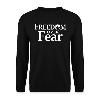 Freedom Over Fear Peace & Freedom - Unisex Sweatshirt - black - Front - Alina (178cm) & Michal (187cm)