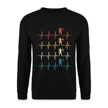 Archery Heartbeat Archery  - Unisex Sweatshirt - black - Front - Alina (178cm) & Michal (187cm)