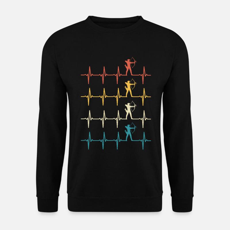 Bogenschießen Herzschlag Bogenschießen - Unisex Pullover - Schwarz