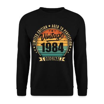 Limitierte Jubiläumsausgabe von 1984 - Unisex Pullover - Schwarz - Vorne - Alina (178cm) & Michal (187cm)